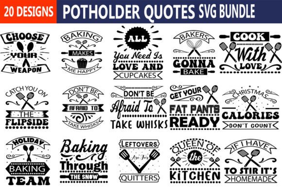 Potholder Quotes Svg Bundle Review